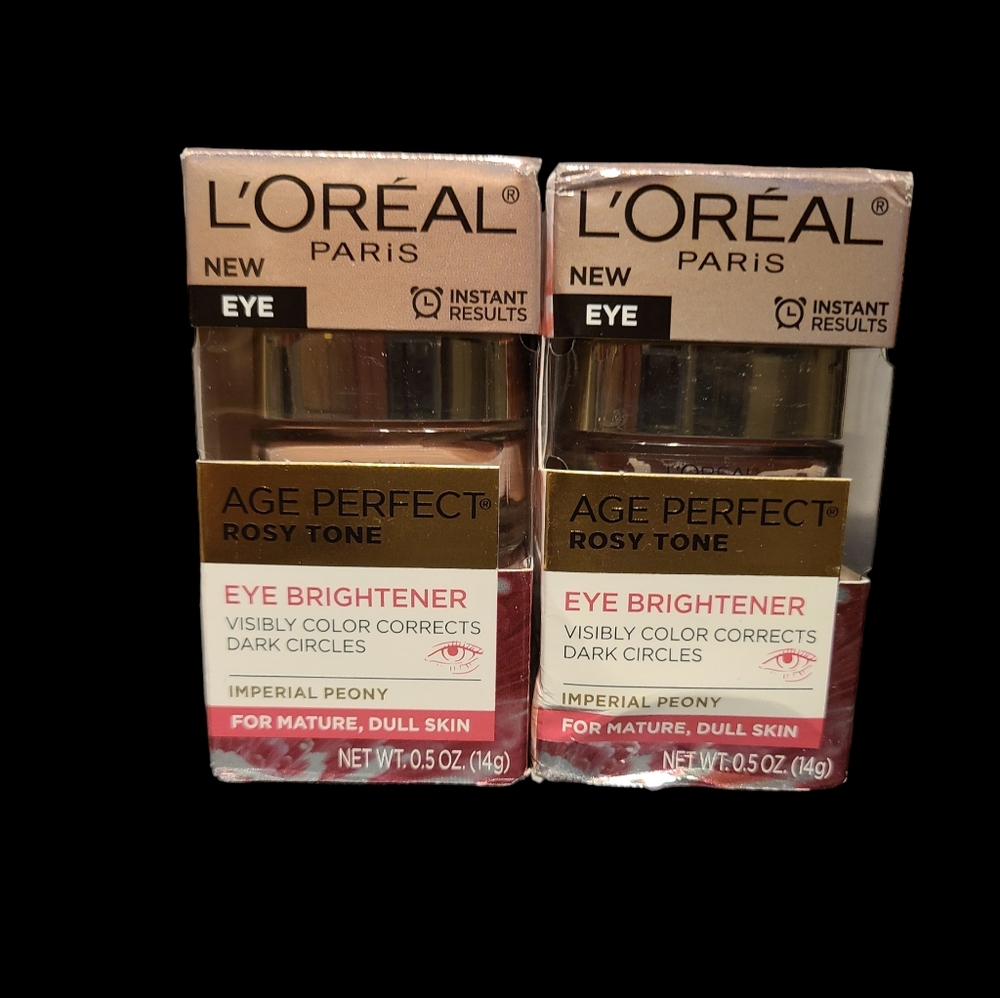 LOREAL AGE PERFECT ROSY TONE EYE BRIGHTENER Lot of 2 Imperial Peony Anti aging